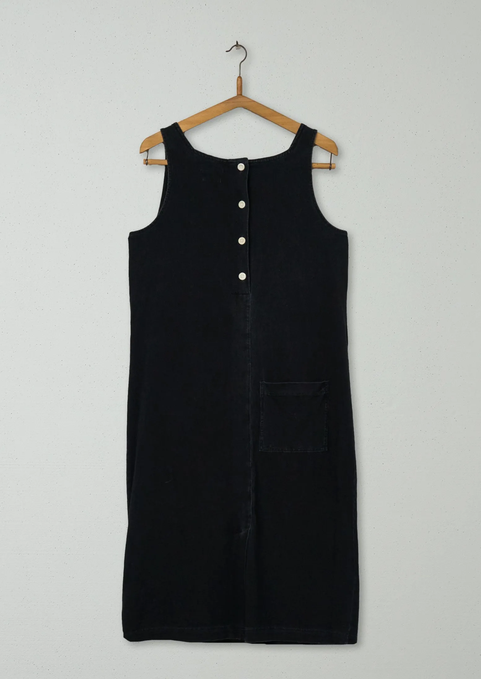 Reworn Button Back Cotton Dress Size M (1158) | Washed Black sold by TOAST product image thumbnail 2