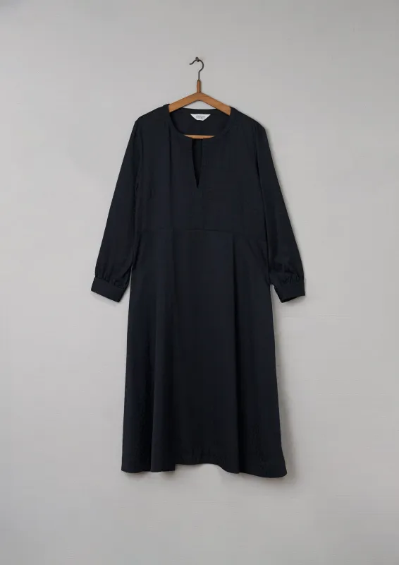Reworn Satin Jacquard Dress Size 14 (084) | Black sold by TOAST