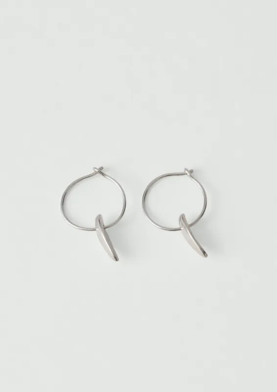 Sally Lacock Sculpted Seed Charm Hoops | Silver sold by TOAST