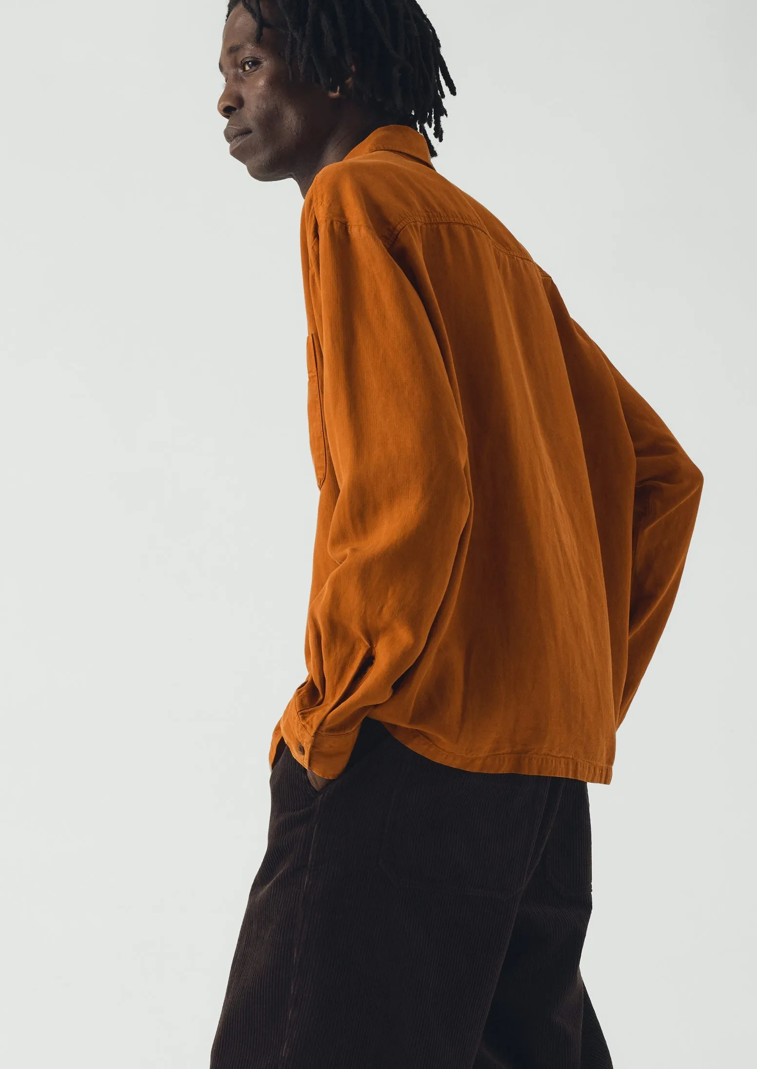 Lyocell Linen Herringbone Shirt | Light Umber sold by TOAST product image thumbnail 3