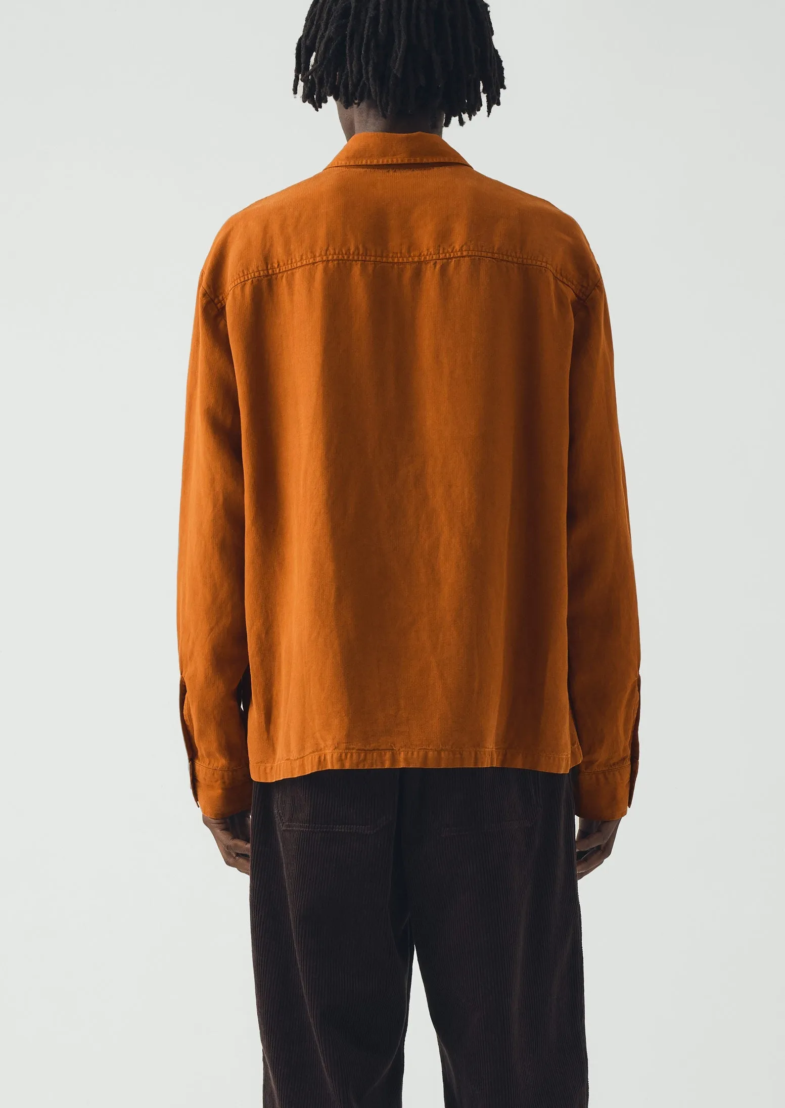 Lyocell Linen Herringbone Shirt | Light Umber sold by TOAST product image thumbnail 4