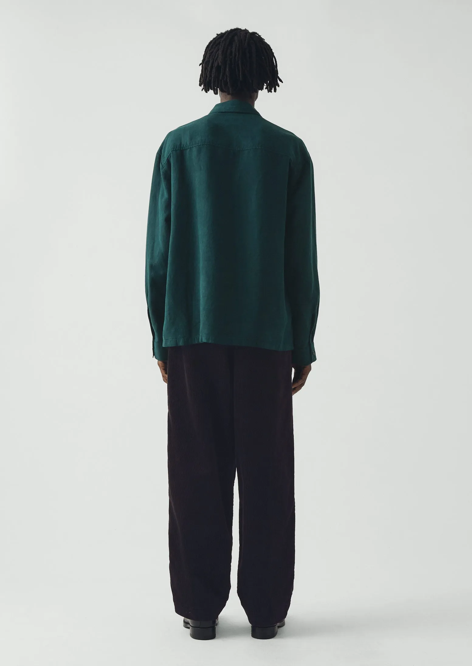 Lyocell Linen Herringbone Shirt | Peacock Blue sold by TOAST product image thumbnail 5