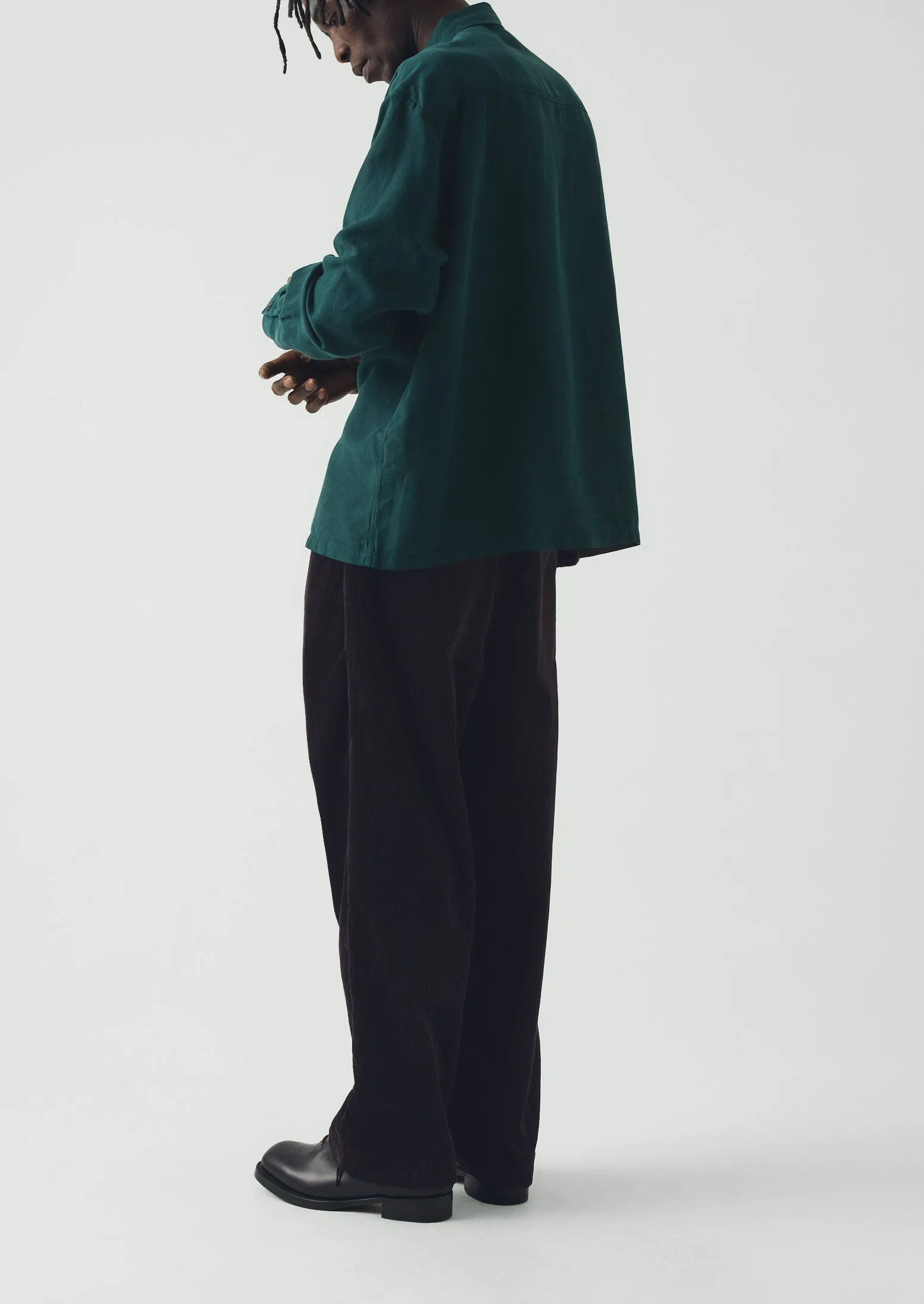 Lyocell Linen Herringbone Shirt | Peacock Blue sold by TOAST product image thumbnail 3