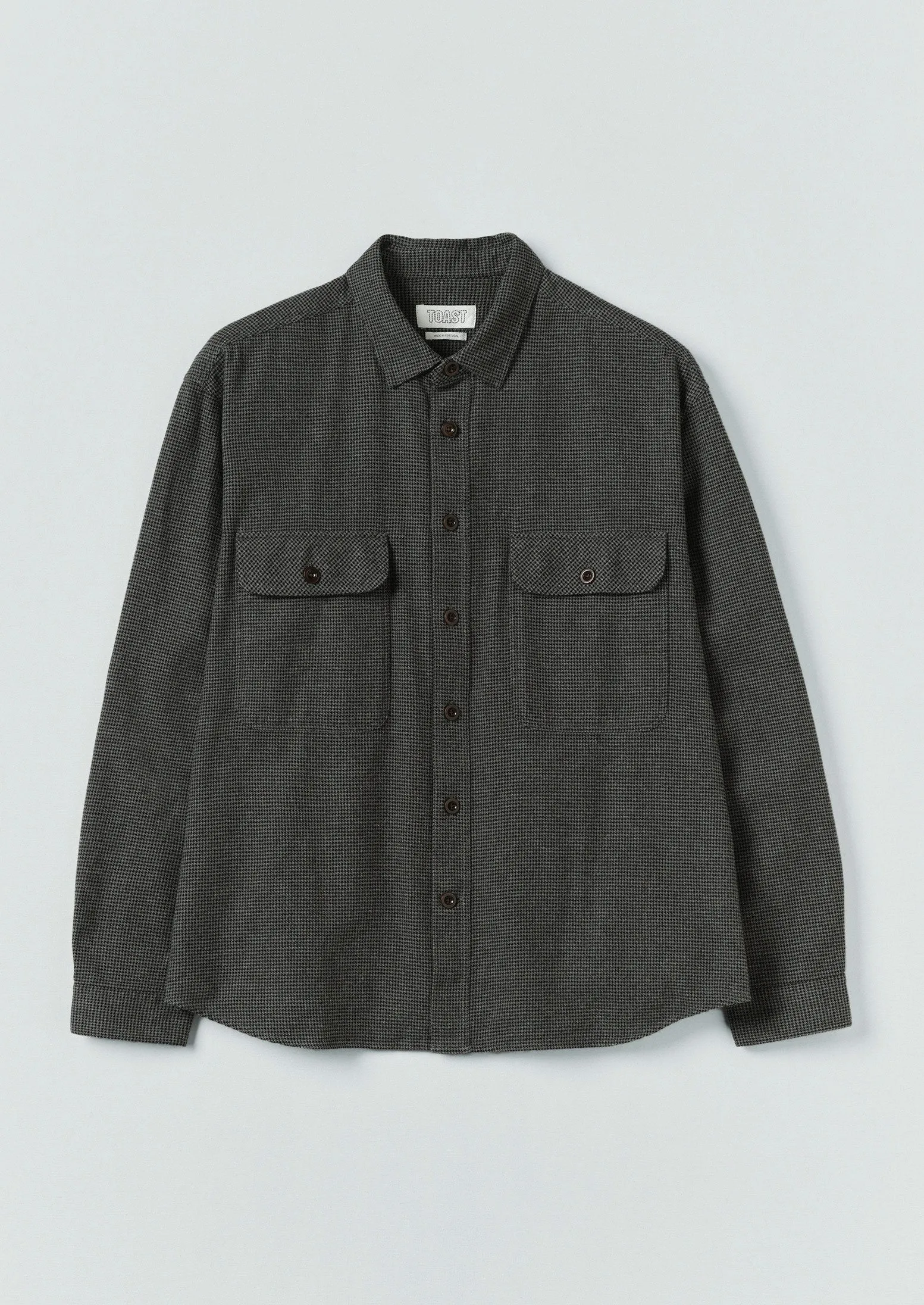 Brushed Cotton Workwear Shirt | Charcoal Grey sold by TOAST