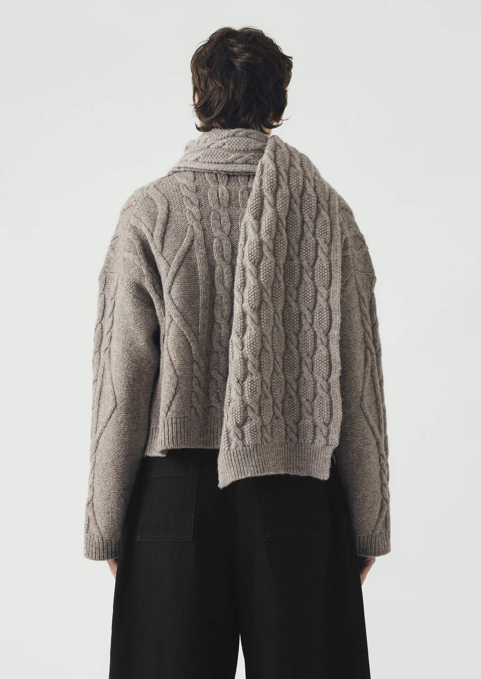 British Wool Cable Scarf | Natural sold by TOAST product image thumbnail 4