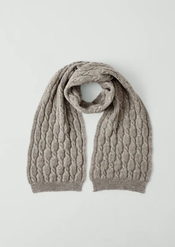 British Wool Cable Scarf | Natural sold by TOAST