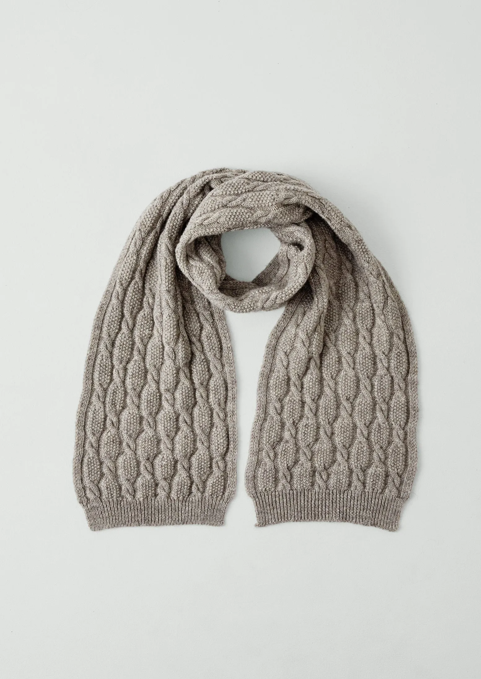 British Wool Cable Scarf | Natural sold by TOAST