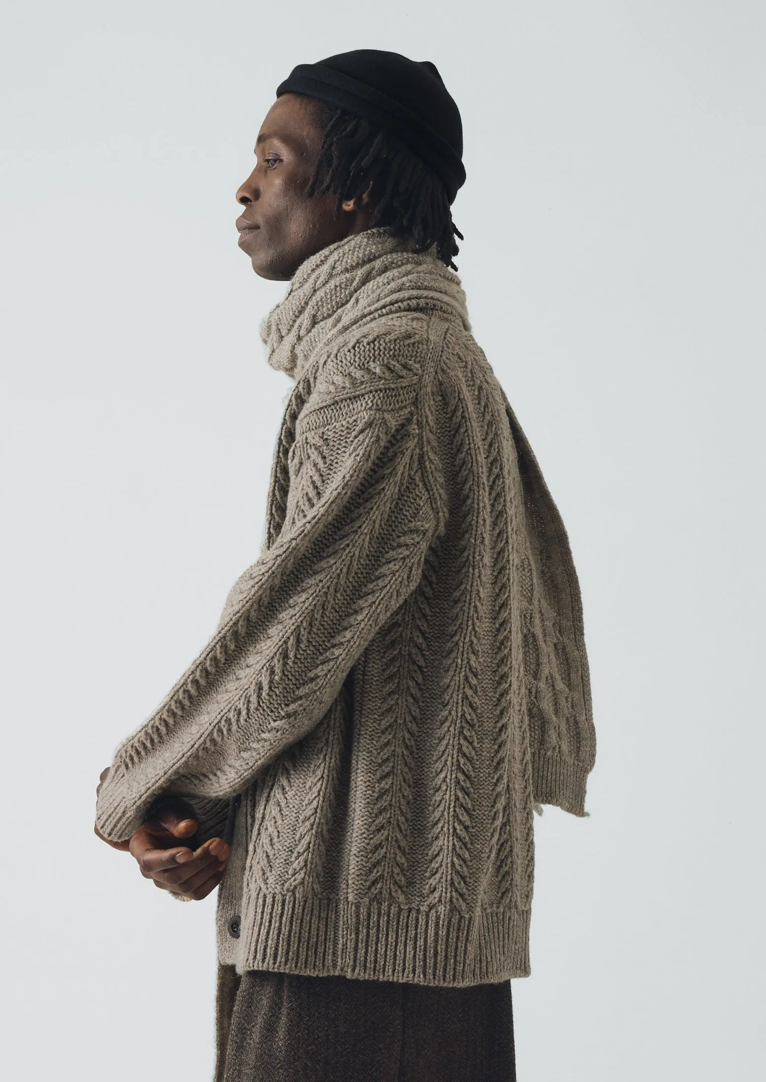 British Wool Cable Scarf | Natural sold by TOAST product image thumbnail 5