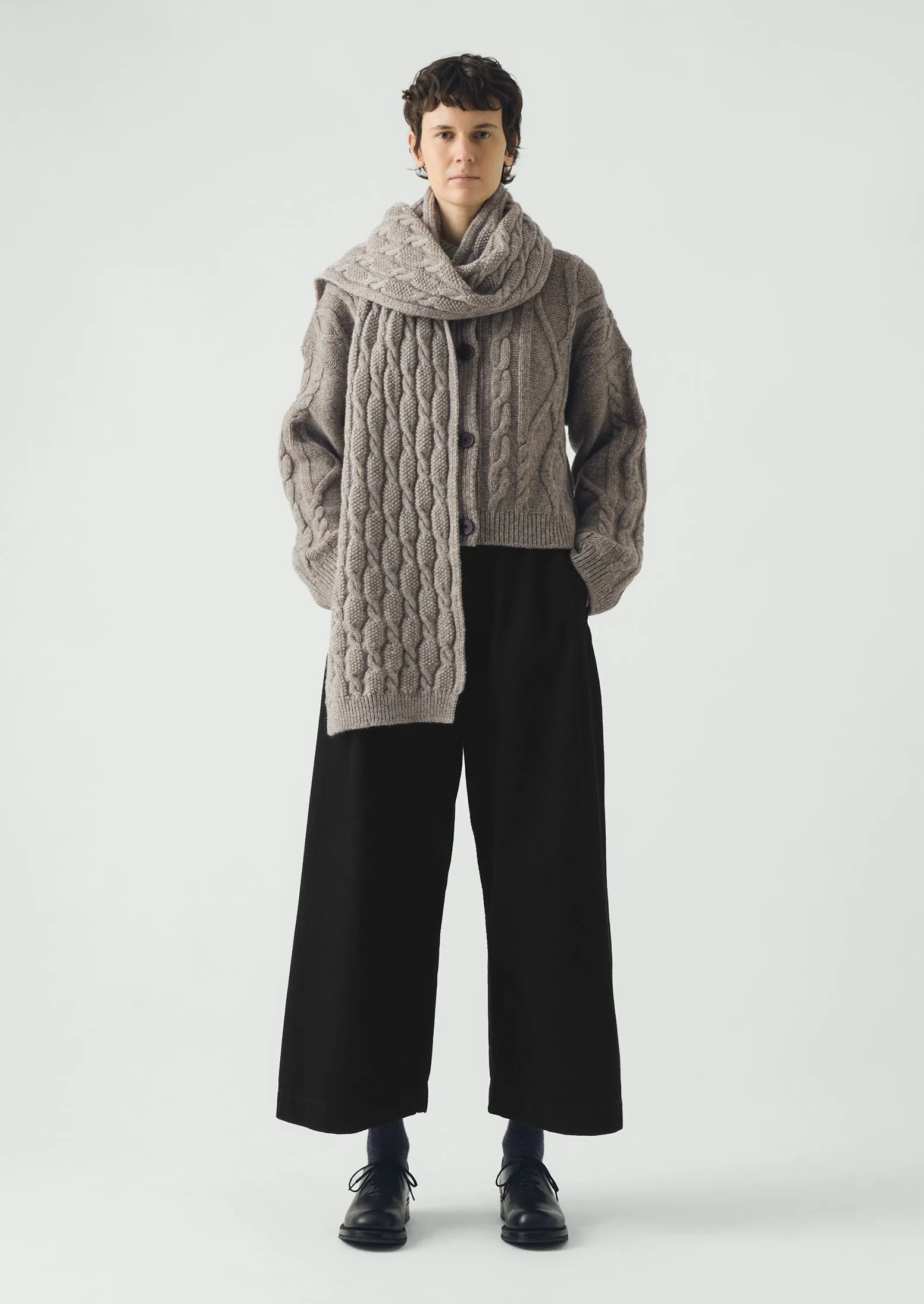 British Wool Cable Scarf | Natural sold by TOAST product image thumbnail 3