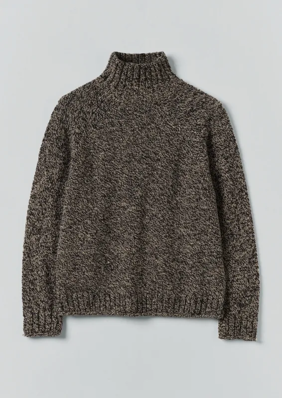 Marl Donegal Roll Neck Sweater | Granite Marl sold by TOAST