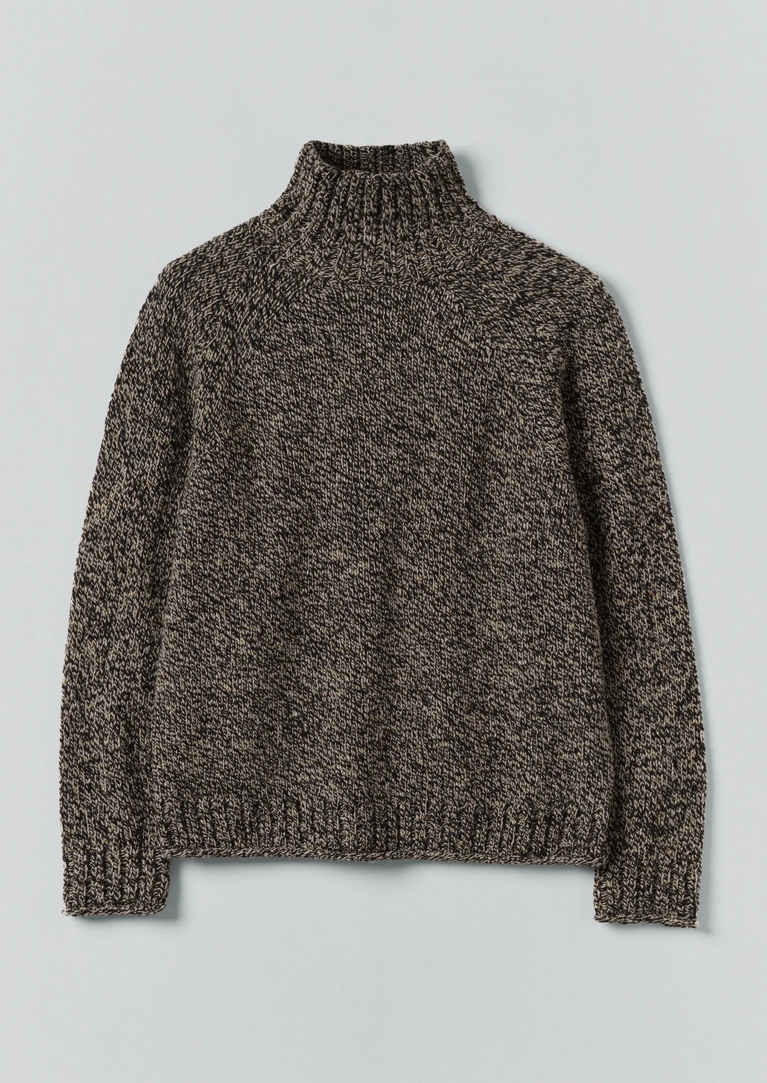 Marl Donegal Roll Neck Sweater | Granite Marl sold by TOAST