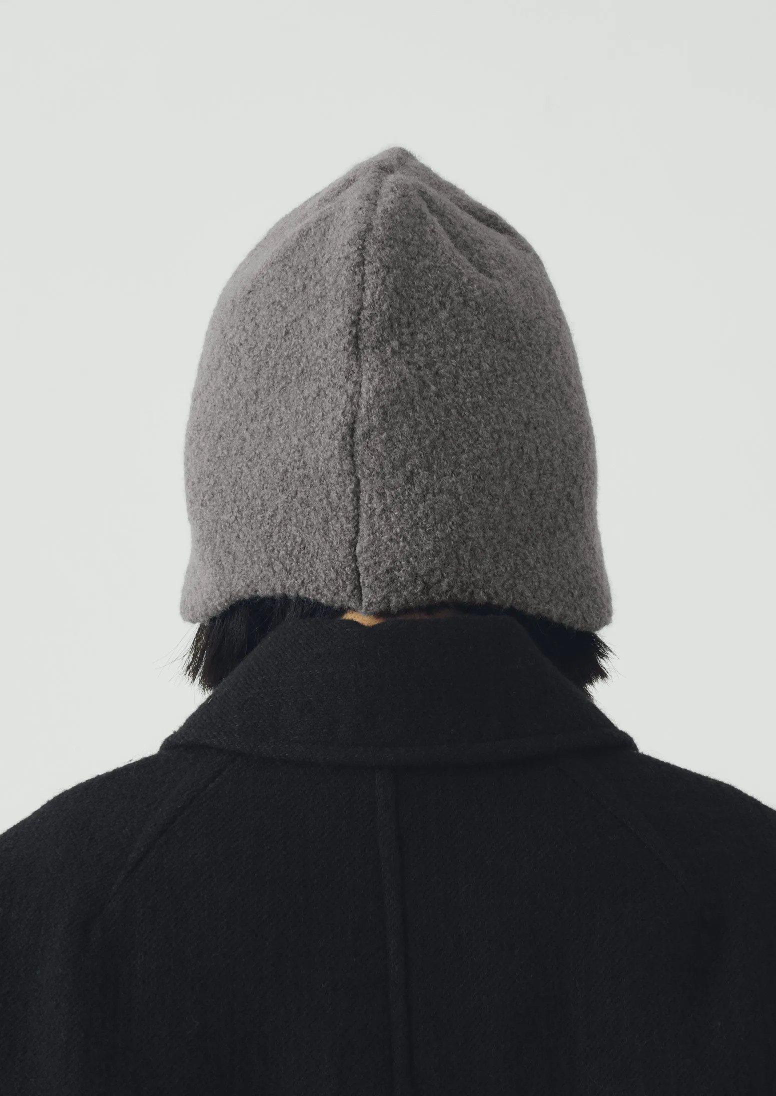 Rototo Alpaca Boucle Ear Flap Beanie | Dark Grey sold by TOAST product image thumbnail 5