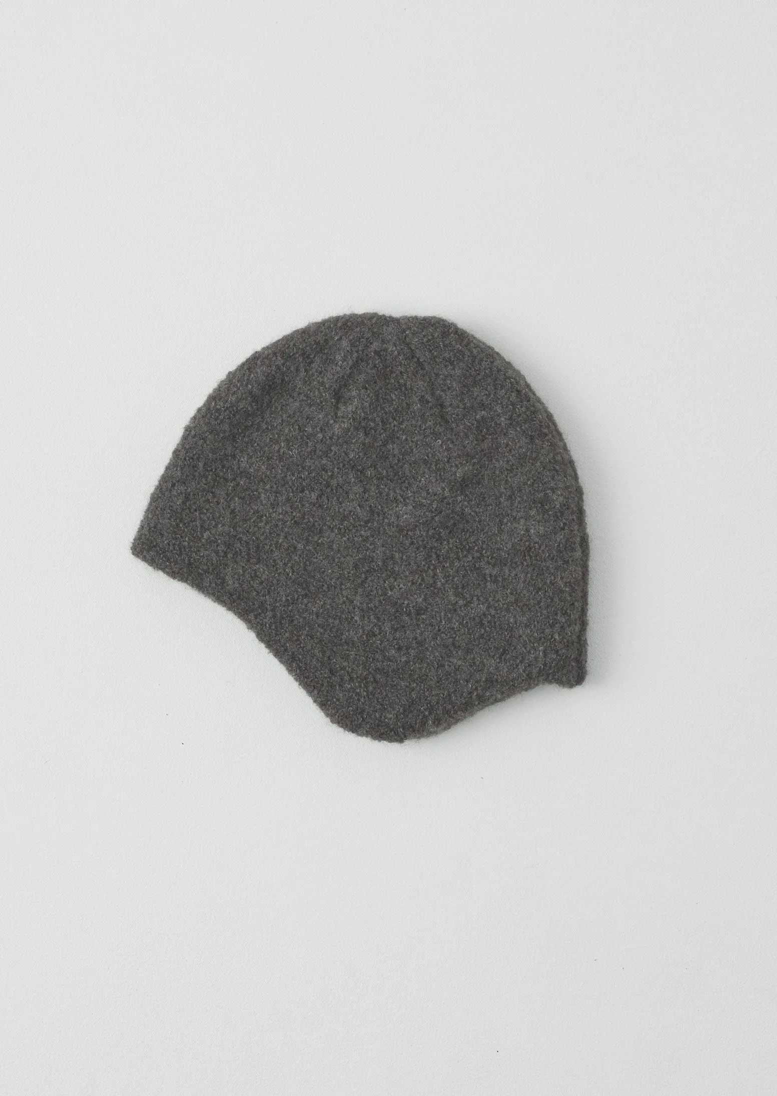 Rototo Alpaca Boucle Ear Flap Beanie | Dark Grey sold by TOAST