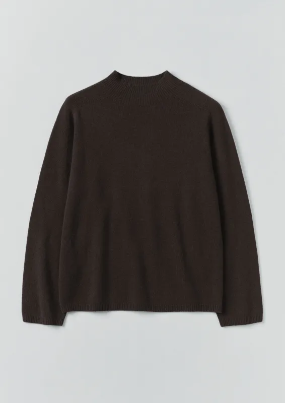Wool Cashmere High Neck Sweater | Brown Umber sold by TOAST