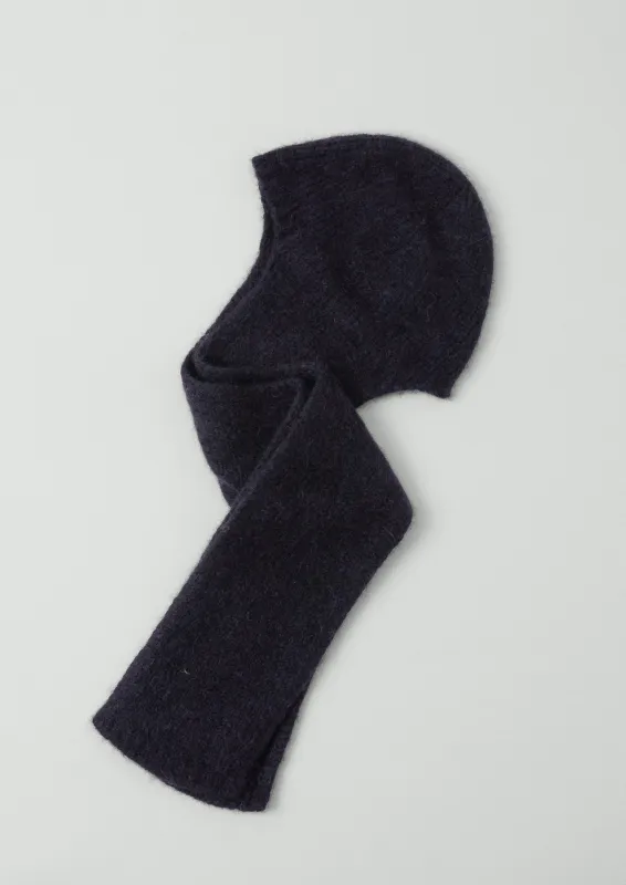 Lofty Alpaca Hooded Scarf | Dark Navy sold by TOAST