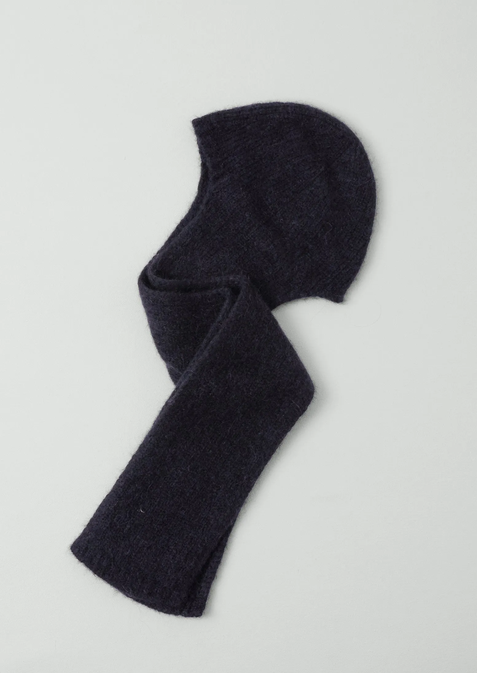 Lofty Alpaca Hooded Scarf | Dark Navy sold by TOAST