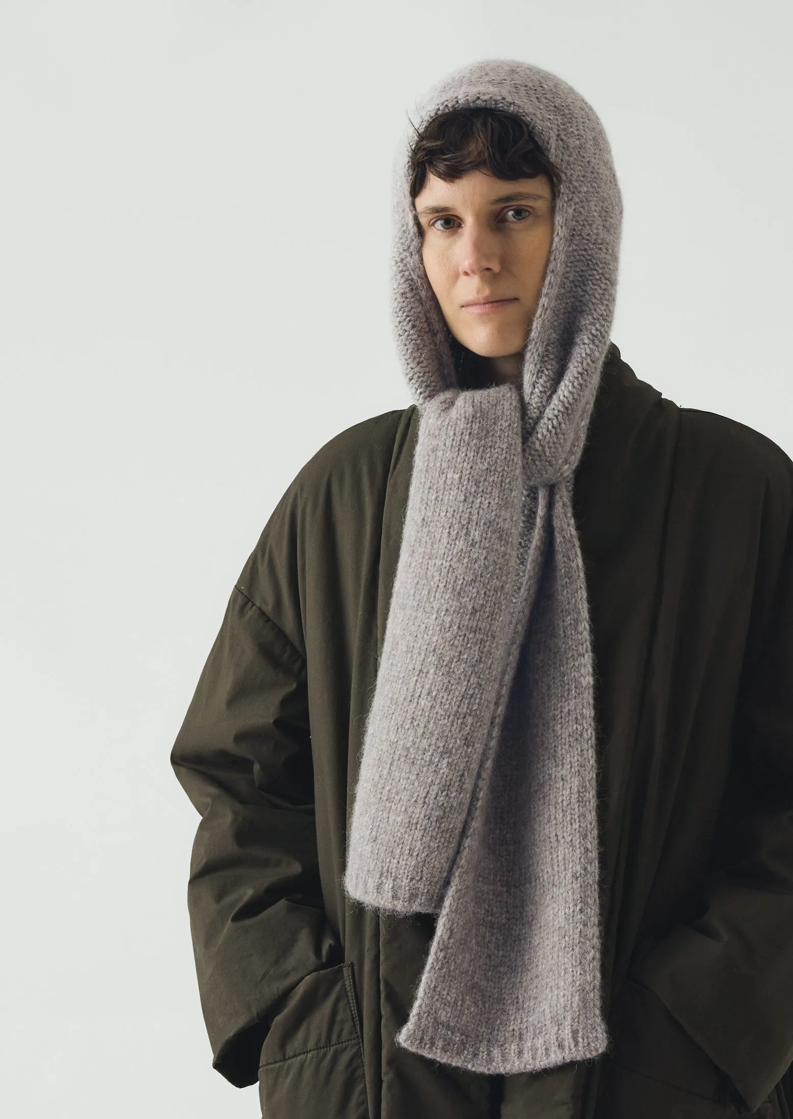 Lofty Alpaca Hooded Scarf | Stone sold by TOAST product image thumbnail 3