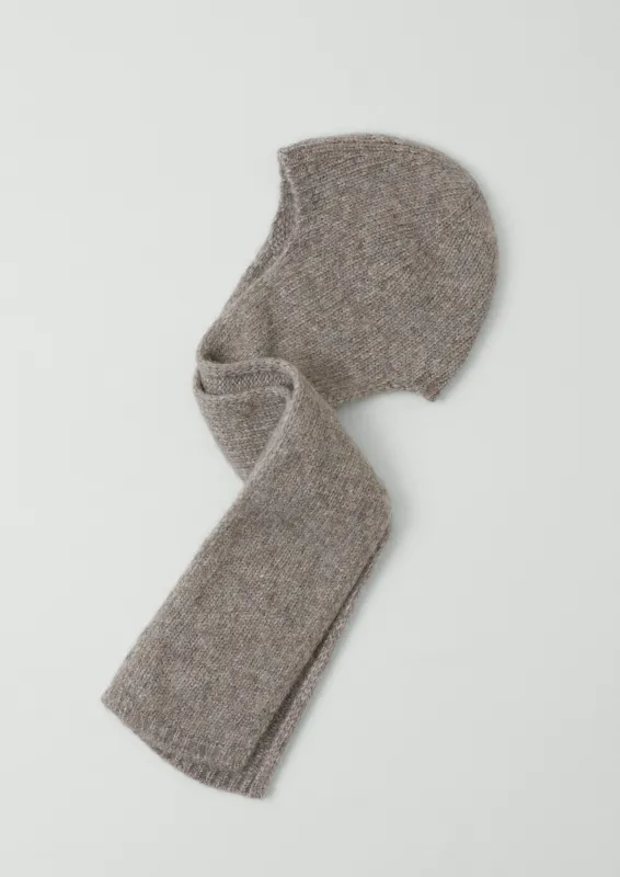 Lofty Alpaca Hooded Scarf | Stone sold by TOAST