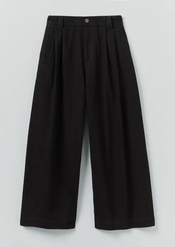Denim Pleat Front Trousers | Carbon Black sold by TOAST