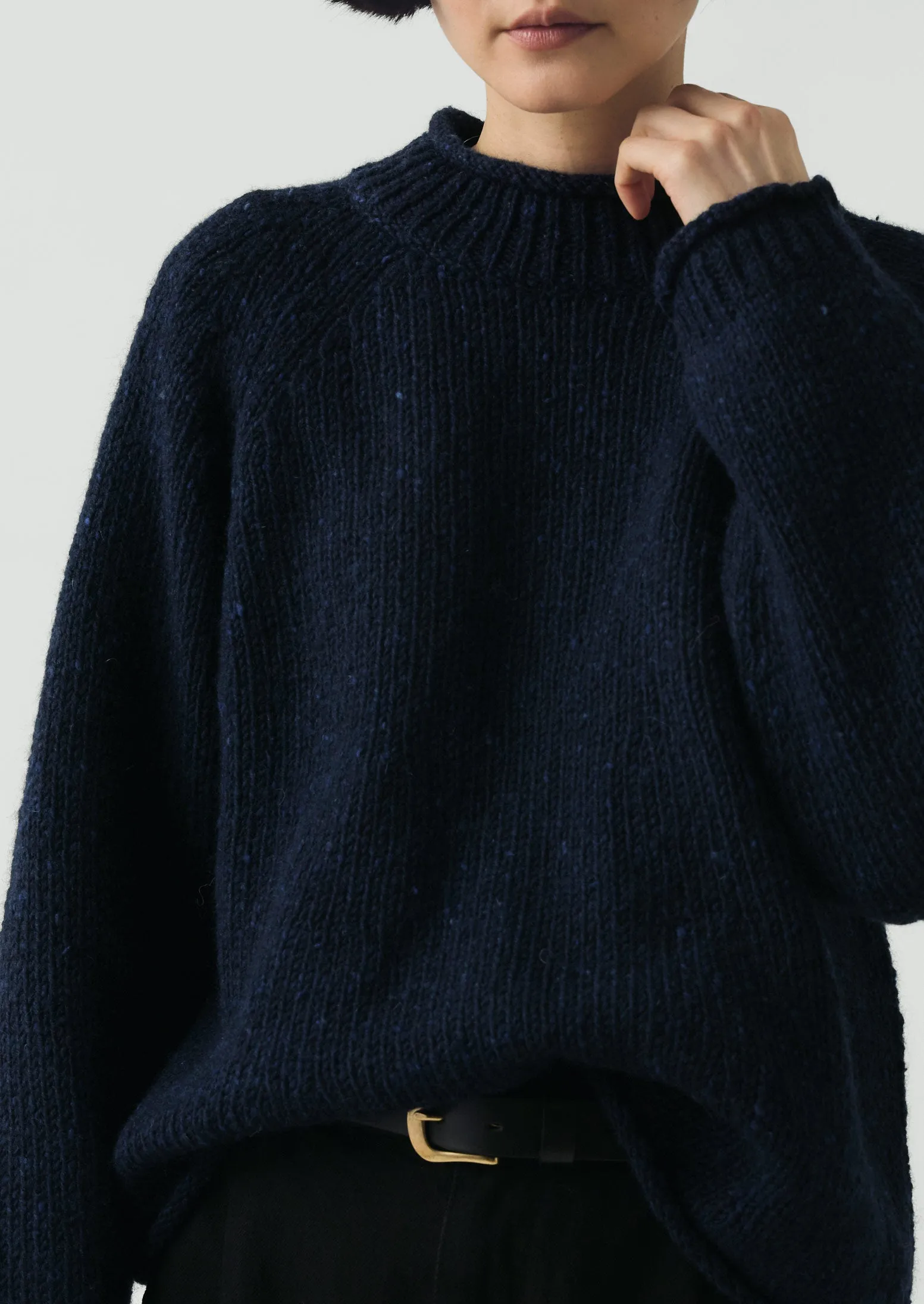 Orla Donegal Wool Sweater | Navy sold by TOAST product image thumbnail 5