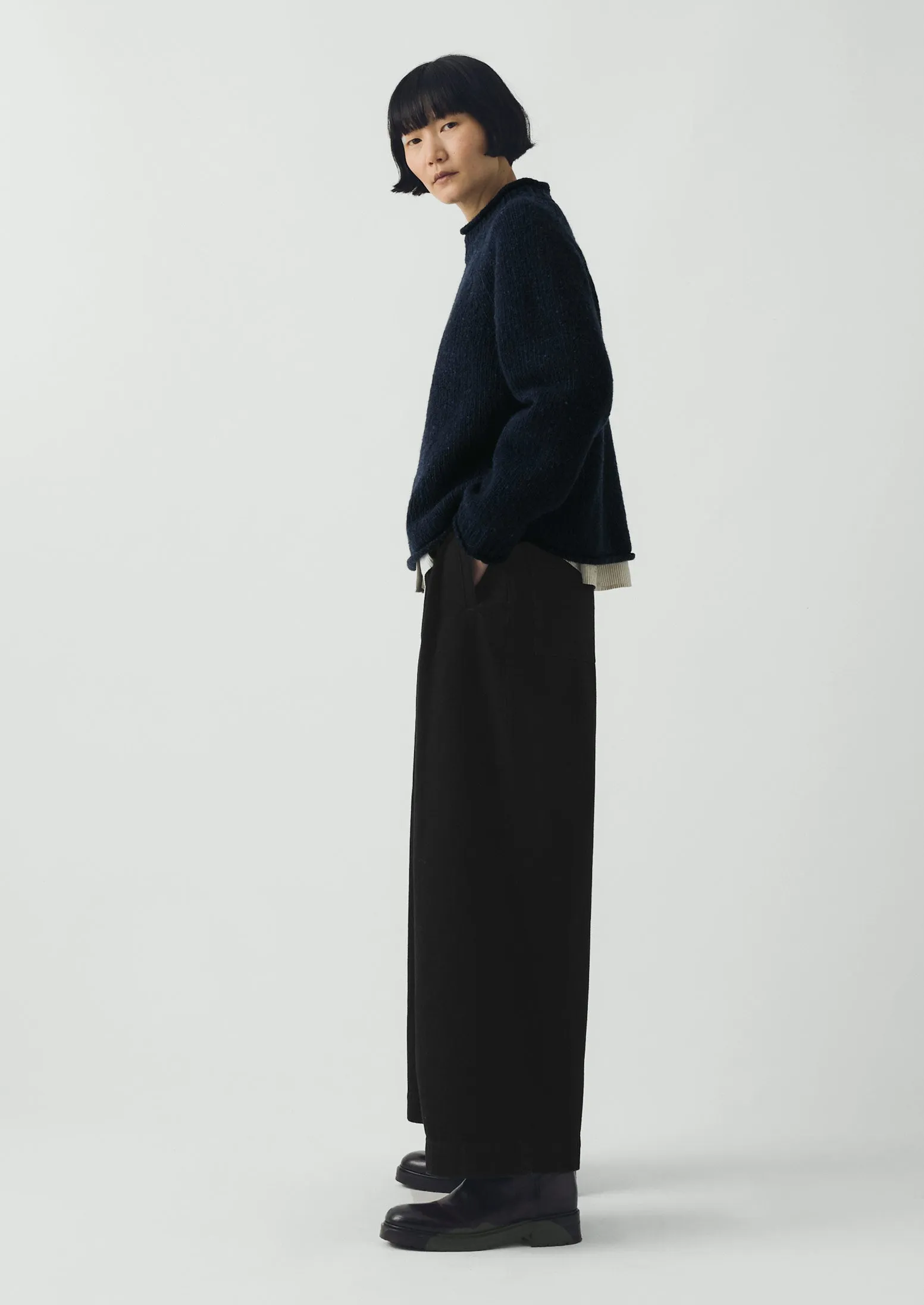 Orla Donegal Wool Sweater | Navy sold by TOAST product image thumbnail 3