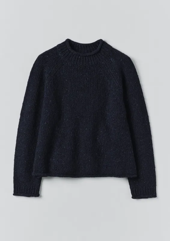 Orla Donegal Wool Sweater | Navy sold by TOAST