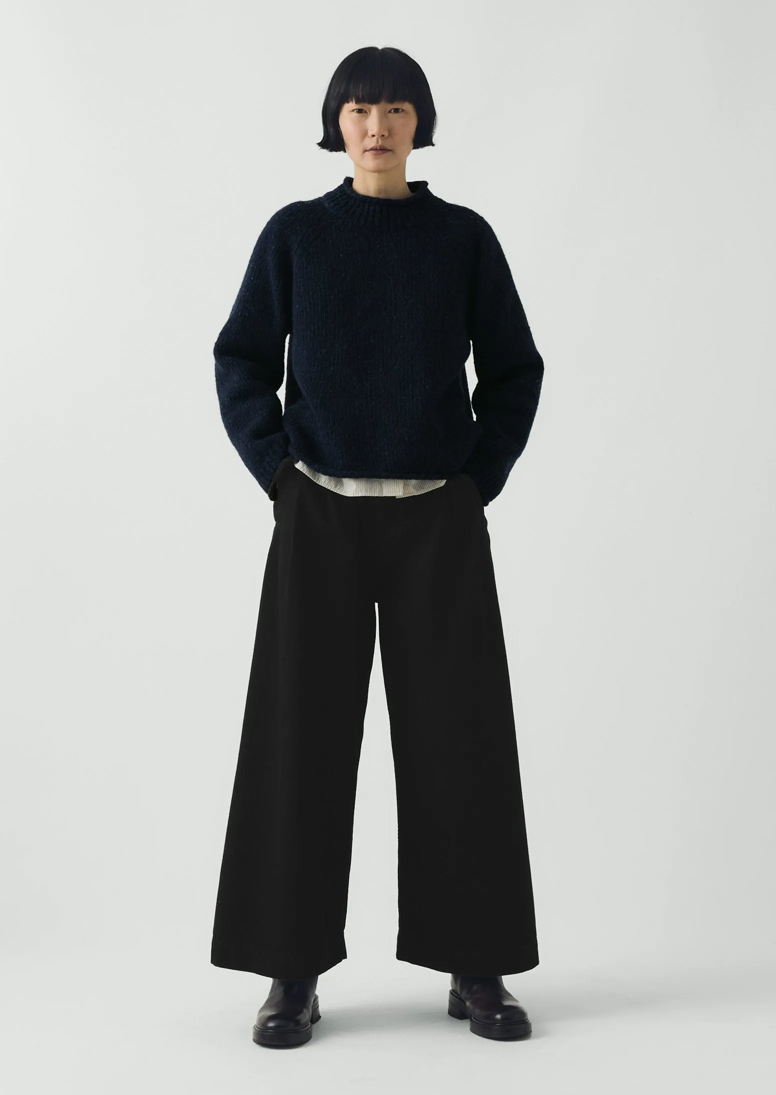 Orla Donegal Wool Sweater | Navy sold by TOAST product image thumbnail 2