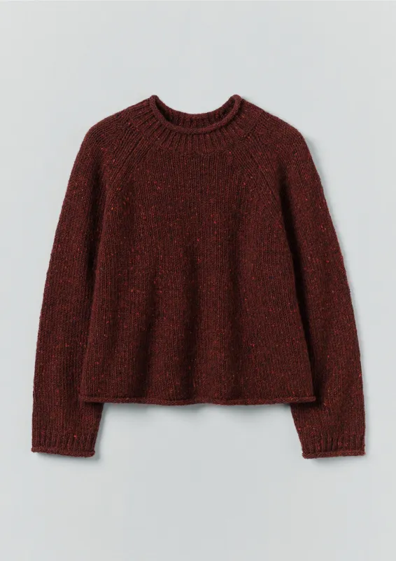 Orla Donegal Wool Sweater | Bordeaux sold by TOAST
