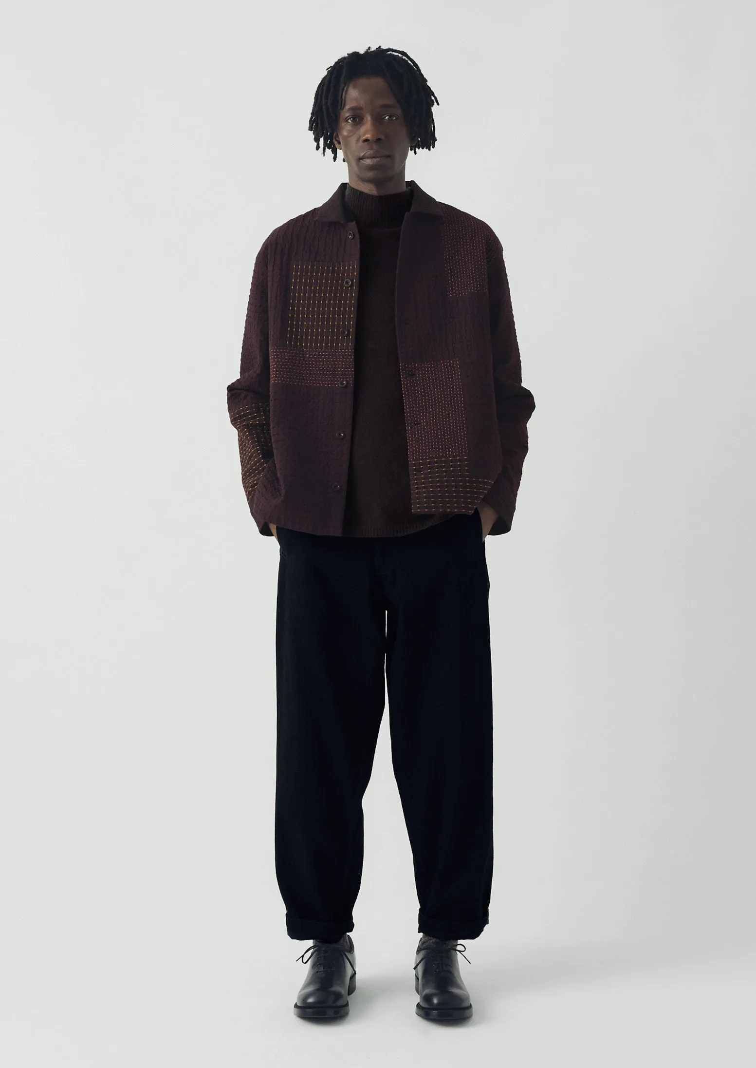 Patchwork Kantha Stitch Shirt | Black Walnut sold by TOAST product image thumbnail 4