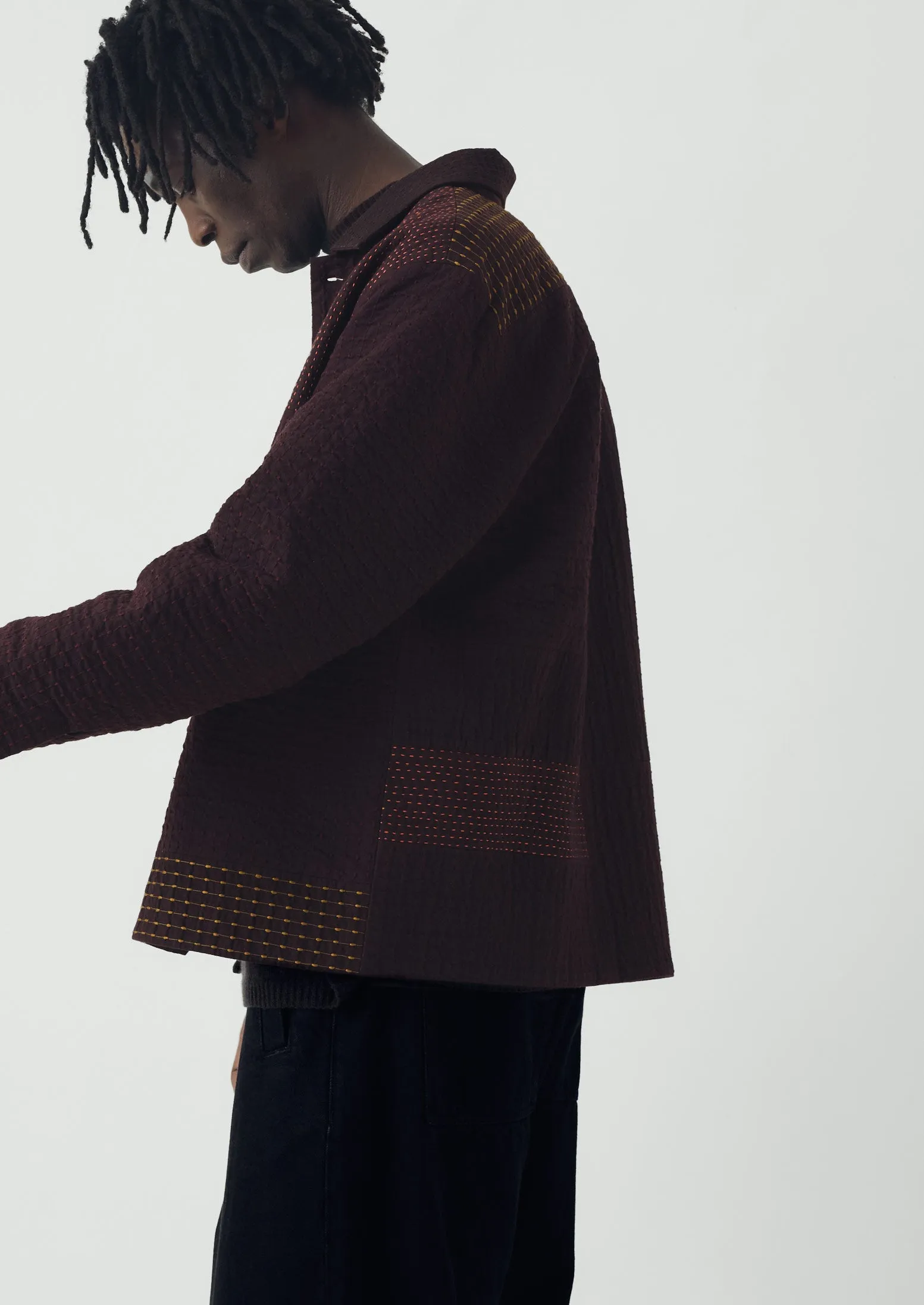 Patchwork Kantha Stitch Shirt | Black Walnut sold by TOAST product image thumbnail 5