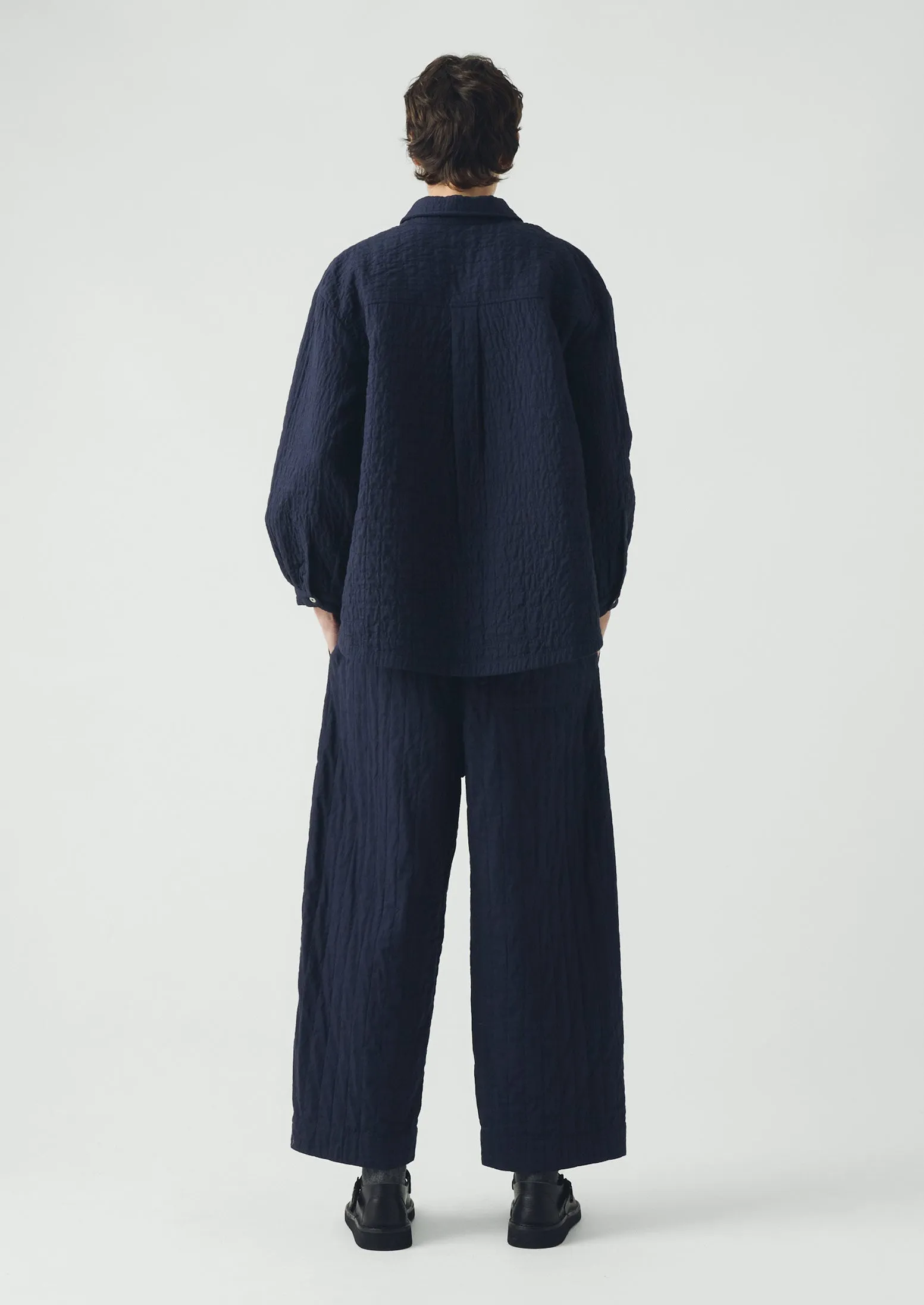 Quilted Cotton Barrel Leg Trousers | Indigo Blue sold by TOAST product image thumbnail 5