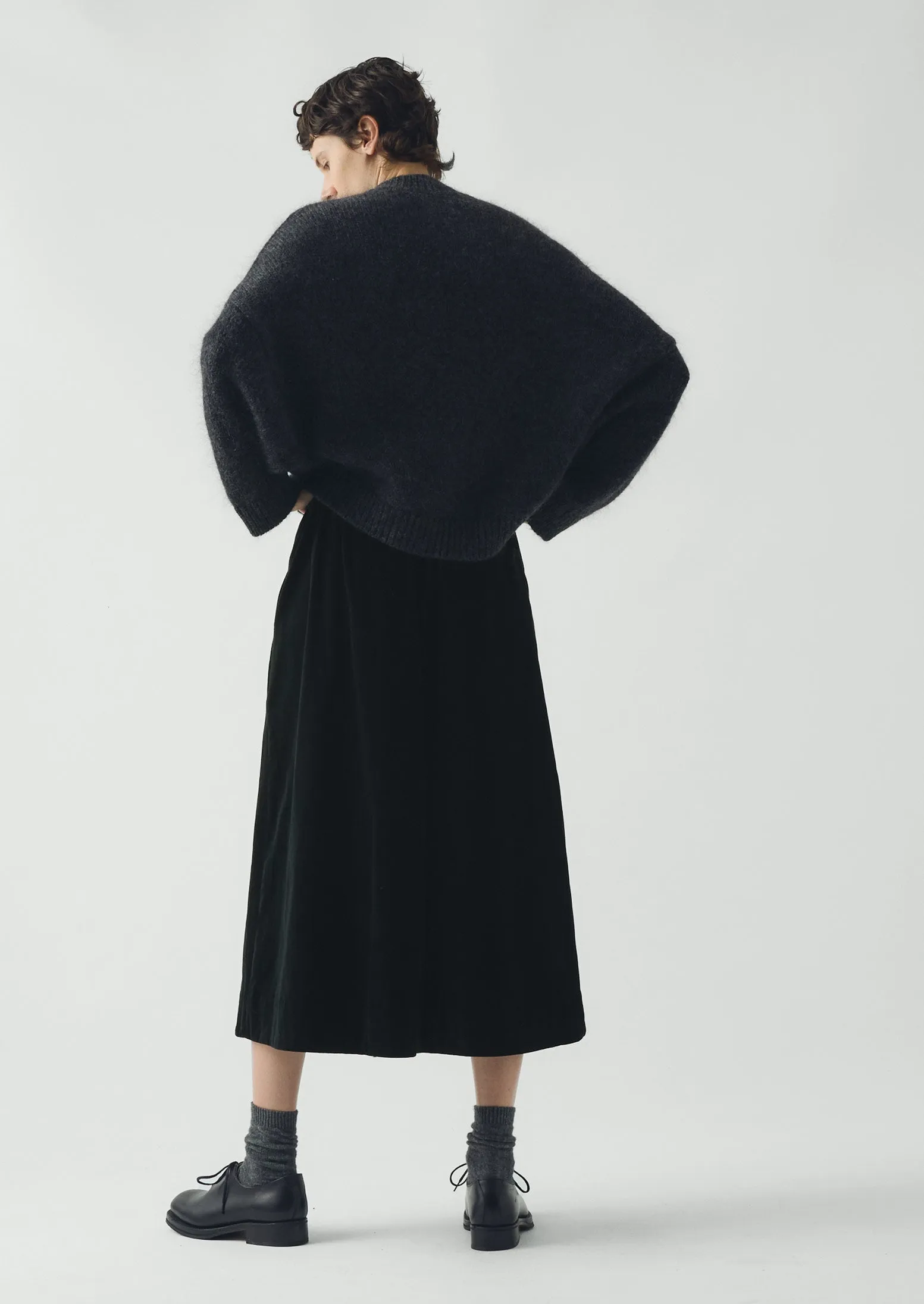 Cotton Velvet A Line Skirt | Black sold by TOAST product image thumbnail 3