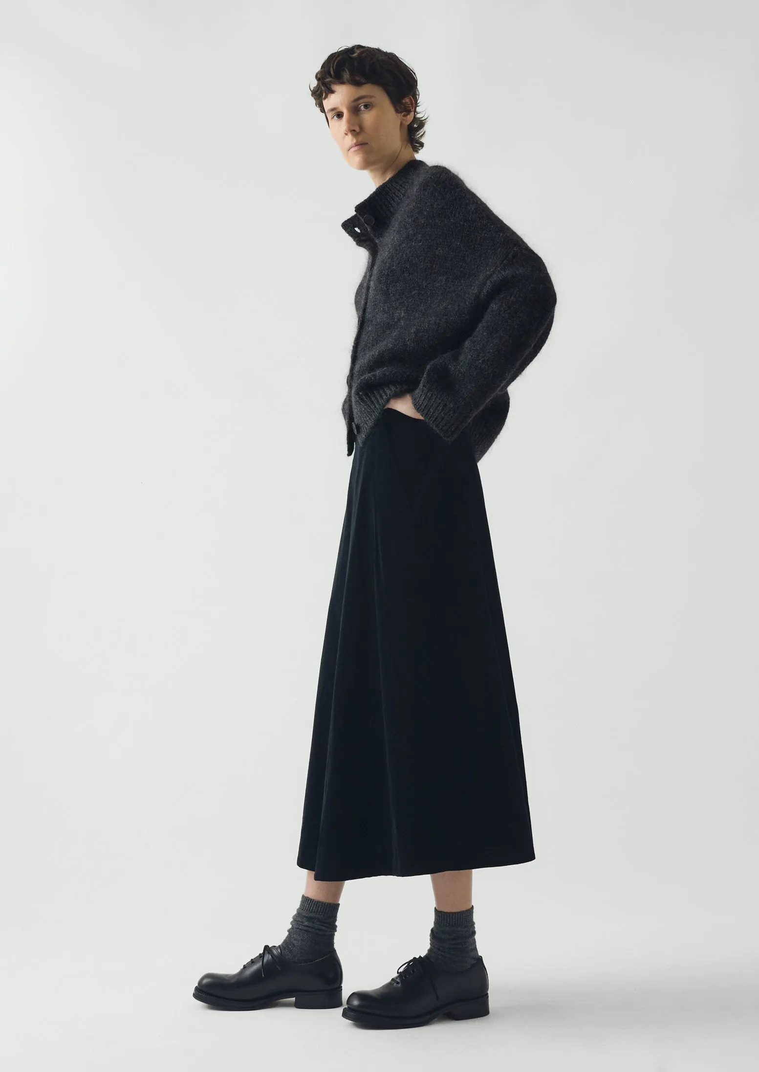 Cotton Velvet A Line Skirt | Black sold by TOAST product image thumbnail 2