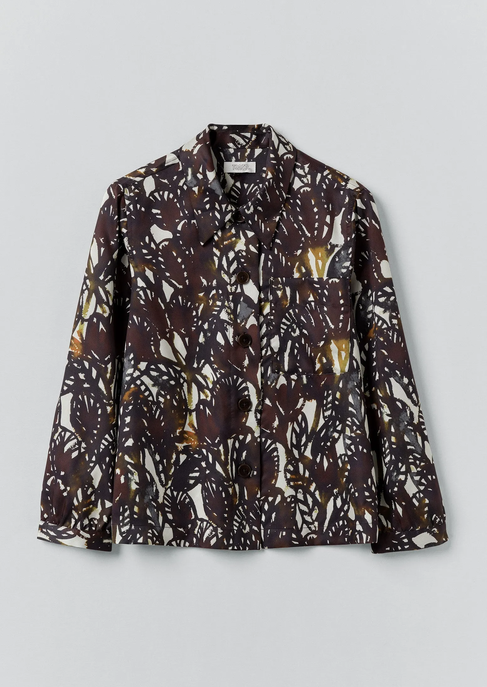 Baya Dappled Leaves Print Shirt | Chestnut sold by TOAST