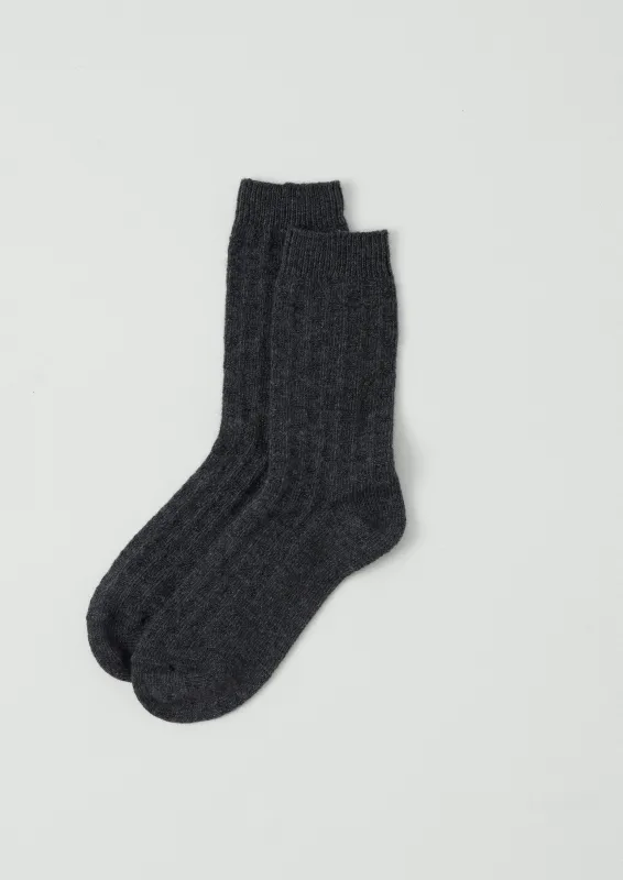Wool Spot Socks | Grey Melange sold by TOAST