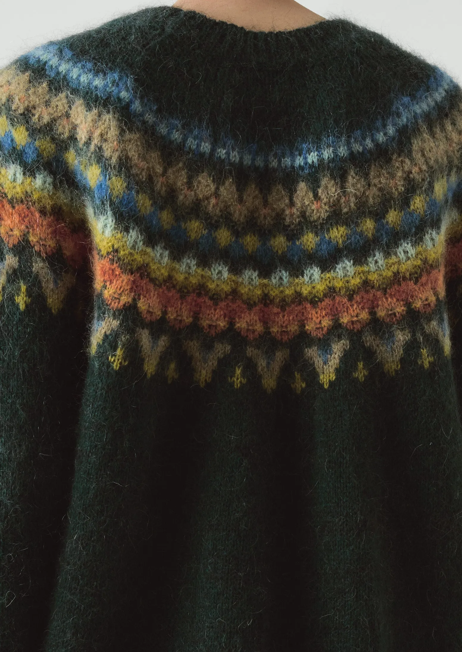 Brushed Mohair Wool Patterned Yoke Sweater | Peacock Multi sold by TOAST product image thumbnail 5