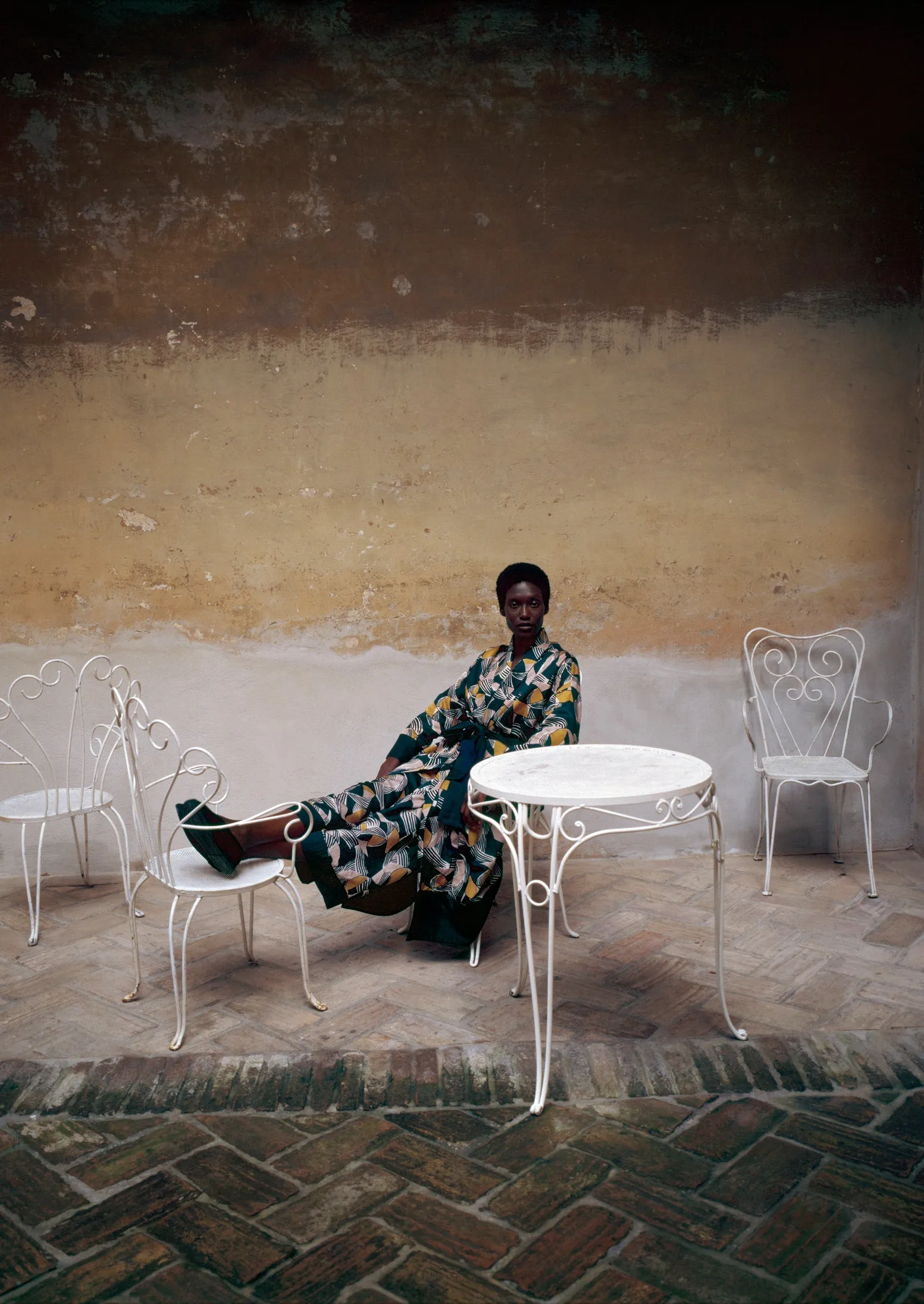 Deco Geo Cotton Silk Gown | Prussian Blue sold by TOAST product image thumbnail 2