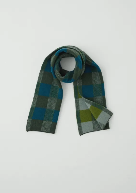 Check Brushed Wool Scarf | Green Multi sold by TOAST