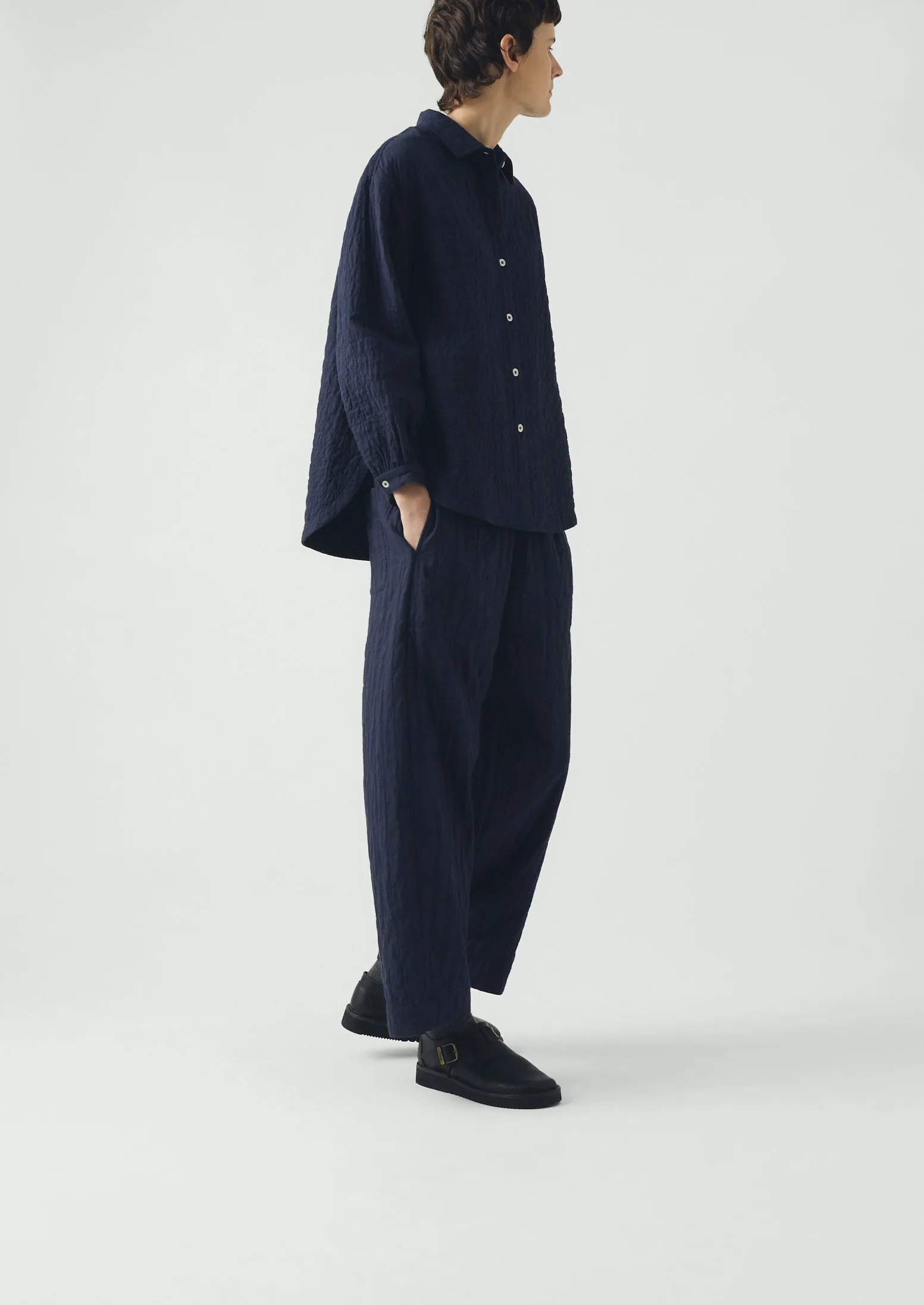 Quilted Cotton Shirt | Indigo Blue sold by TOAST product image thumbnail 3