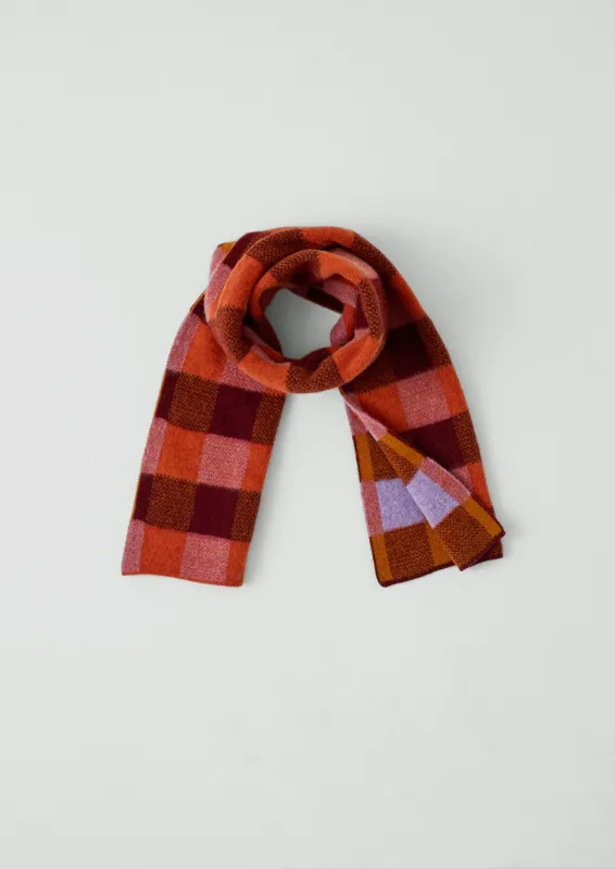 Check Brushed Wool Scarf | Red Multi sold by TOAST