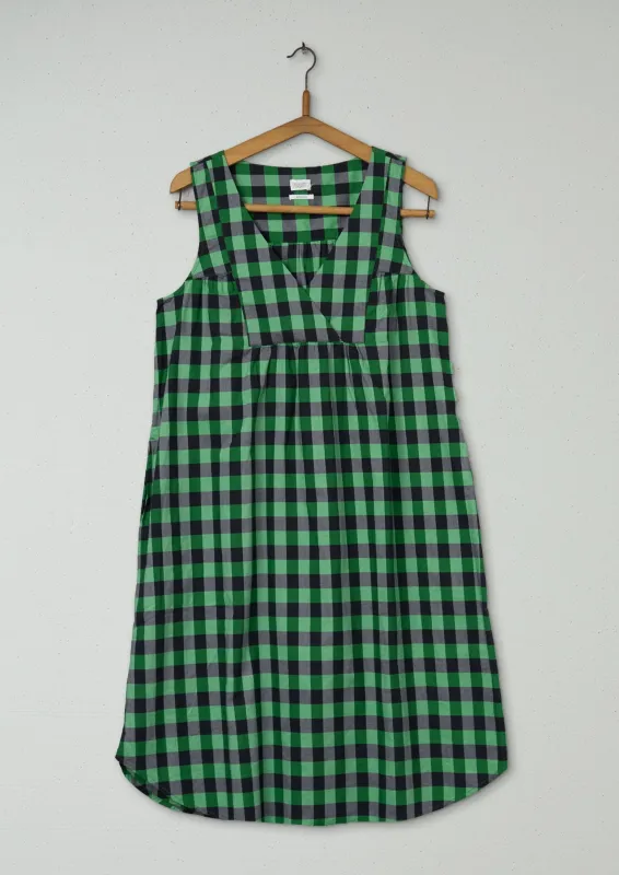 Reworn Ine Check Nightie Size L (137) | Green sold by TOAST