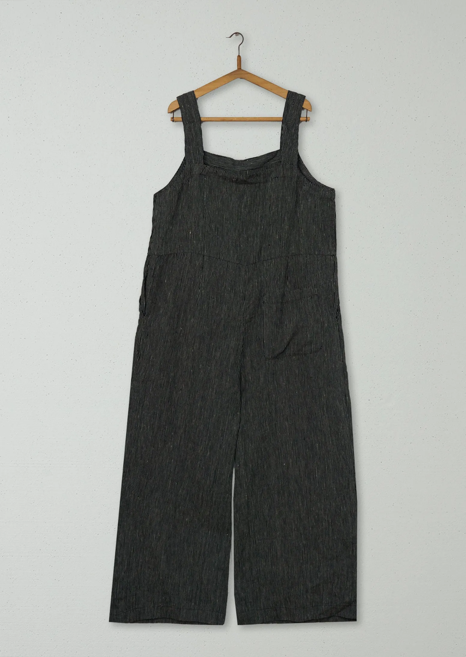 Reworn Stripe Linen Jumpsuit Size XL (805) | Slate/Ecru sold by TOAST product image thumbnail 2
