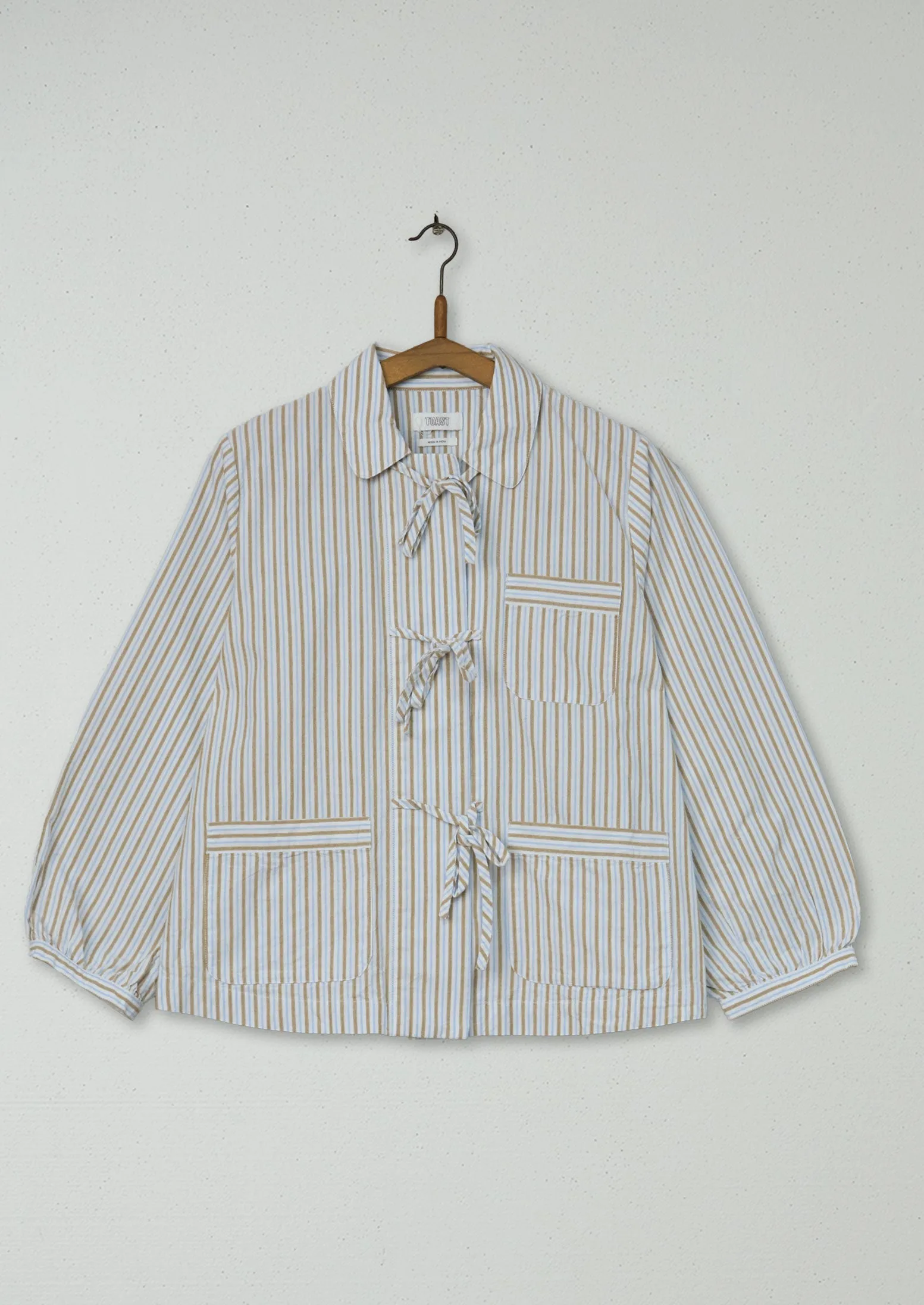 Reworn Stripe Cotton PJ Shirt Size 14 (716) | Sky Blue sold by TOAST