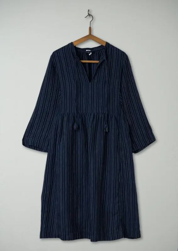 Reworn Stripe Linen Tunic Dress Size M (1254) | Multi sold by TOAST
