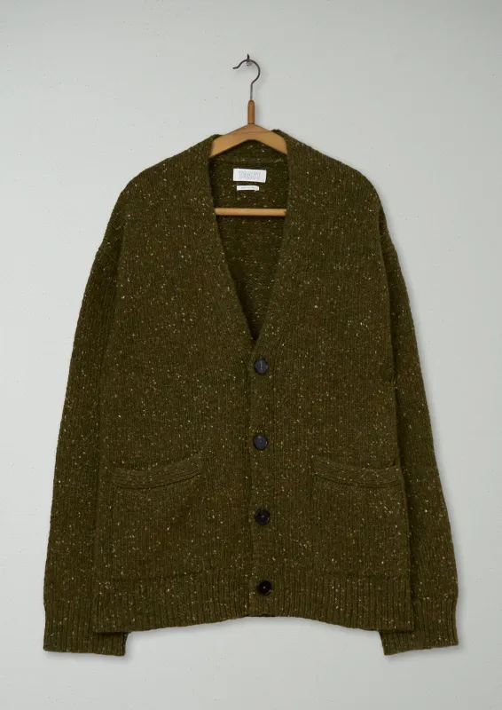 Reworn Donegal Wool Cardigan Size M (015) | Olive sold by TOAST