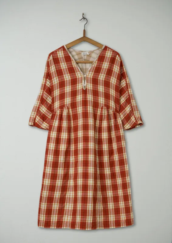 Reworn Check Cotton Nightie Size L (152) | Multi sold by TOAST
