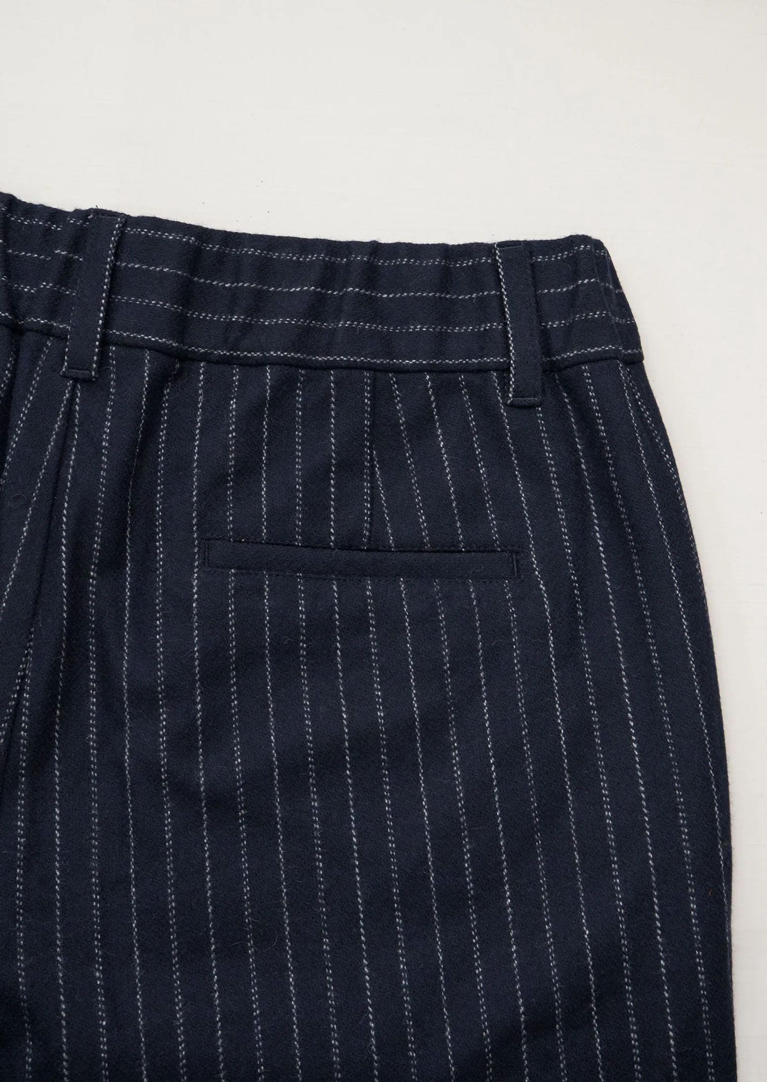 Reworn Gabi Pinstripe Wool Trousers Size 14 (808) | Navy sold by TOAST product image thumbnail 2