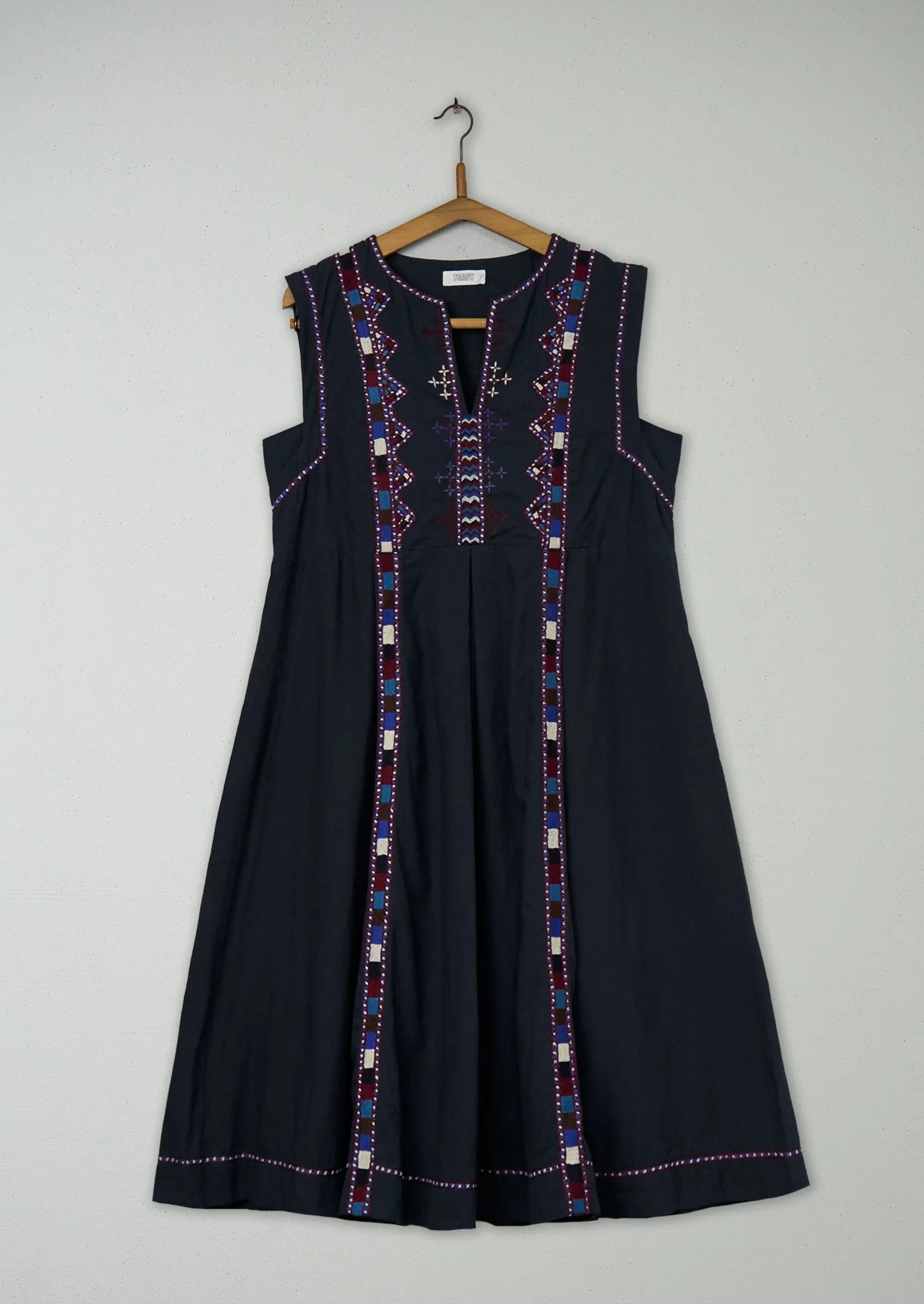 Reworn Embroidered Tunic Dress Size 12 (1267) | Multi sold by TOAST