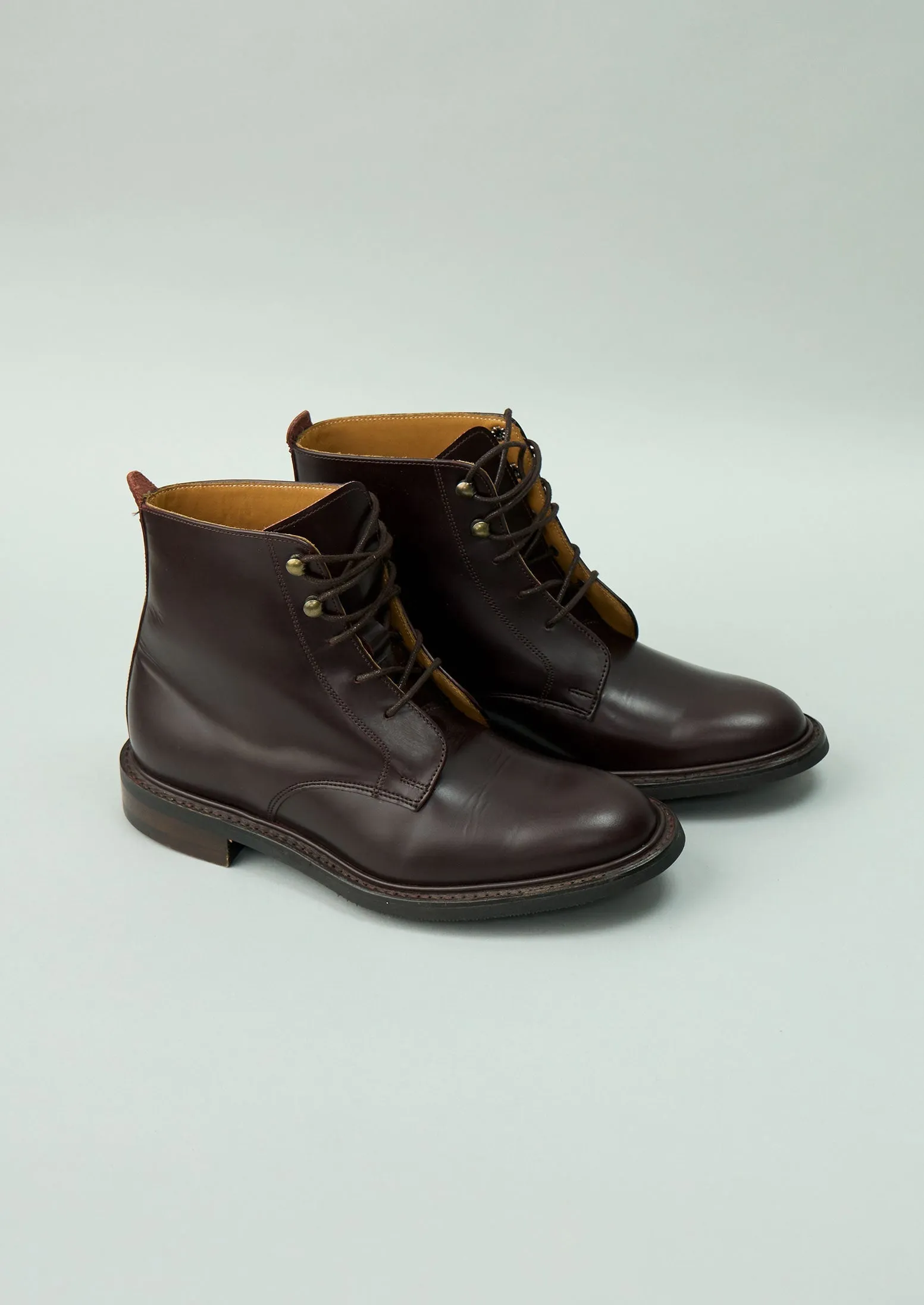 Reworn Cheaney Lace Up Boots Size 4 (395) | Burgundy sold by TOAST