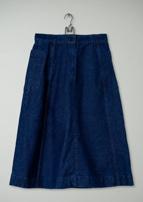 Reworn Denim Skirt Size 6 (213) | Indigo sold by TOAST
